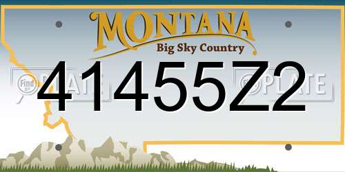 41455Z2 Montana License Plate