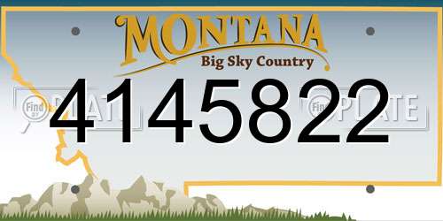 4145822 Montana License Plate
