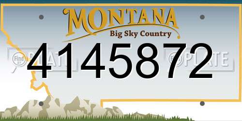 4145872 Montana License Plate