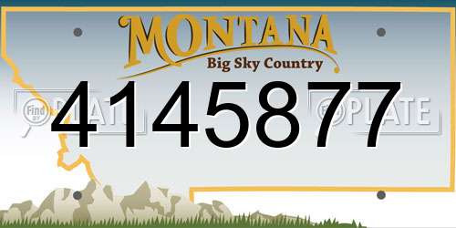 4145877 Montana License Plate