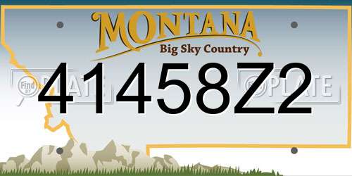 41458Z2 Montana License Plate