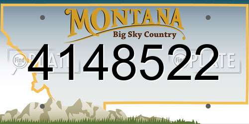 4148522 Montana License Plate