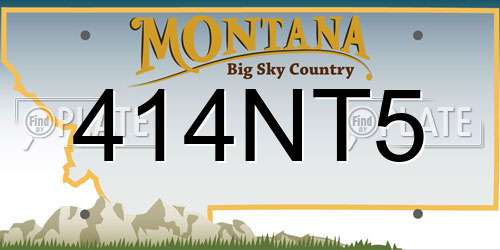 414NT5 Montana License Plate