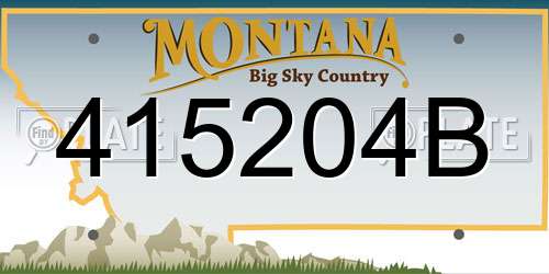 415204B Montana License Plate