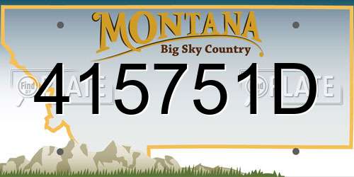 415751D Montana License Plate