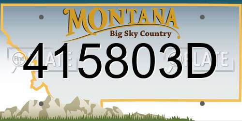 415803D Montana License Plate