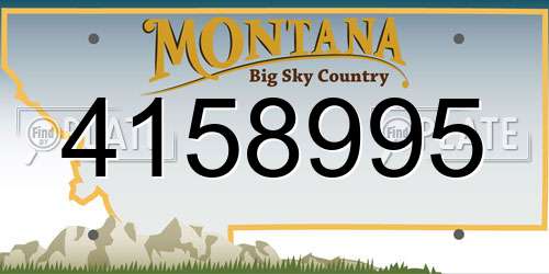 4158995 Montana License Plate