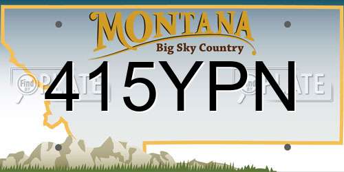 415YPN Montana License Plate