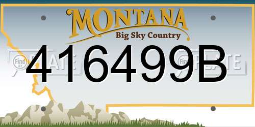 416499B Montana License Plate