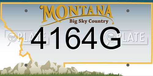 4164G Montana License Plate