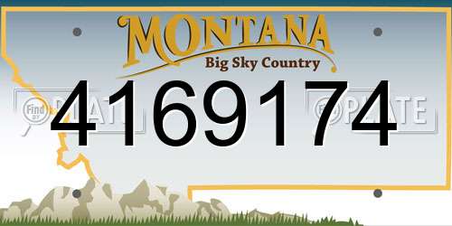 4169174 Montana License Plate