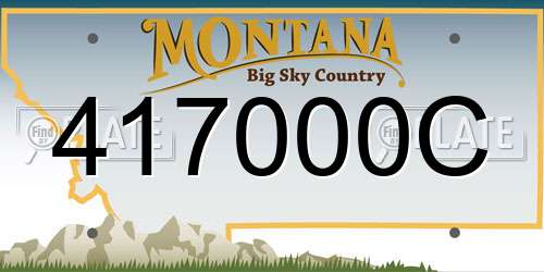 417000C Montana License Plate