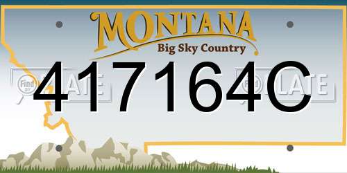 417164C Montana License Plate