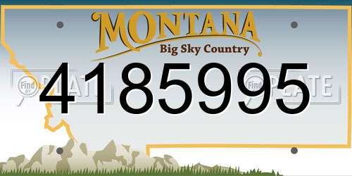 4185995 Montana License Plate