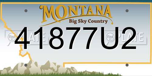41877U2 Montana License Plate