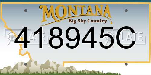 418945C Montana License Plate