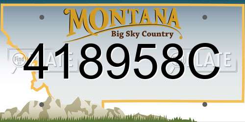 418958C Montana License Plate