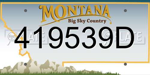 419539D Montana License Plate