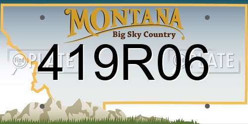 419R06 Montana License Plate