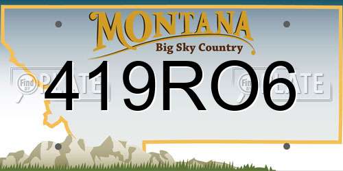 419RO6 Montana License Plate