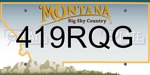 419RQG Montana License Plate