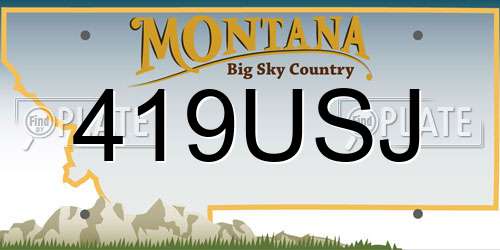 419USJ Montana License Plate