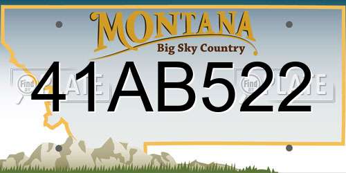 41AB522 Montana License Plate