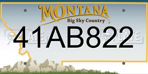 41AB822 Montana License Plate