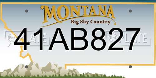 41AB827 Montana License Plate