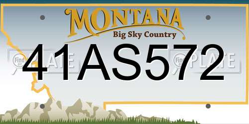 41AS572 Montana License Plate