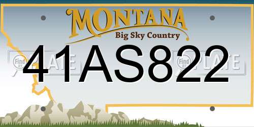41AS822 Montana License Plate