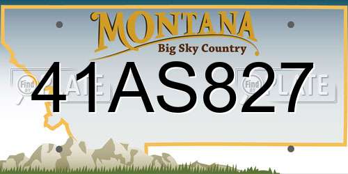 41AS827 Montana License Plate