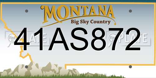 41AS872 Montana License Plate