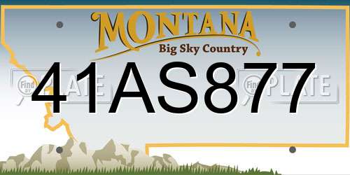 41AS877 Montana License Plate