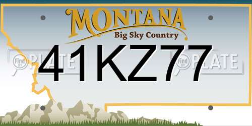41KZ77 Montana License Plate