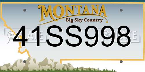 41SS998 Montana License Plate