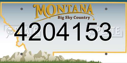 4204153 Montana License Plate
