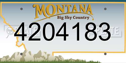 4204183 Montana License Plate