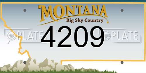 4209 Montana License Plate