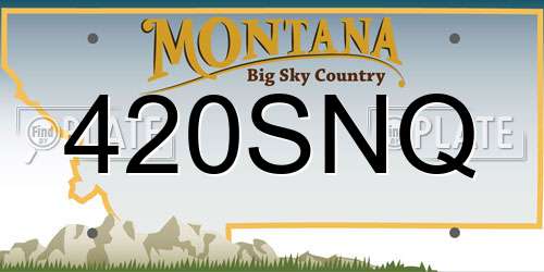 420SNQ Montana License Plate