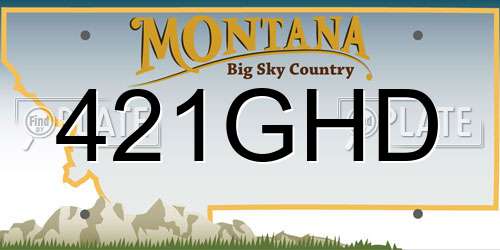 421GHD Montana License Plate