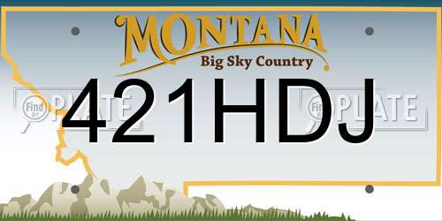 421HDJ Montana License Plate