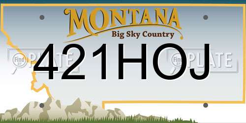 421HOJ Montana License Plate