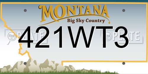 421WT3 Montana License Plate