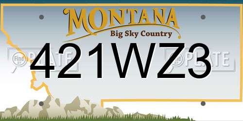 421WZ3 Montana License Plate