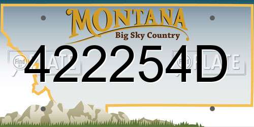 422254D Montana License Plate