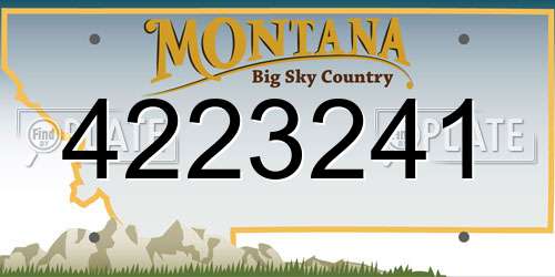 4223241 Montana License Plate