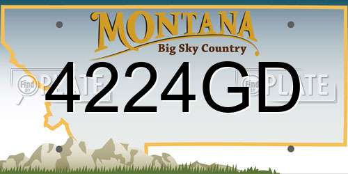 4224GD Montana License Plate