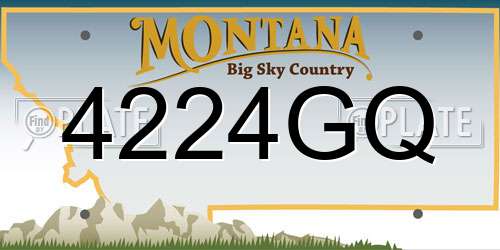 4224GQ Montana License Plate