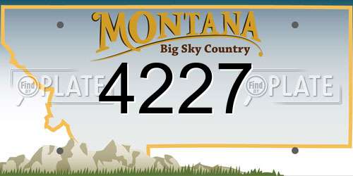 4227 Montana License Plate